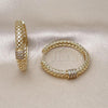 Oro Laminado Huggie Hoop, Gold Filled Style with White Cubic Zirconia, Polished, Golden Finish, 02.204.0004.35