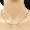 Oro Laminado Basic Necklace, Gold Filled Style Curb Design, Polished, Golden Finish, 04.213.0237.24