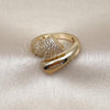 Oro Laminado Multi Stone Ring, Gold Filled Style with White Micro Pave, Polished, Golden Finish, 01.283.0051