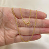 Oro Laminado Basic Necklace, Gold Filled Style Figaro Design, Polished, Golden Finish, 04.58.0002.16