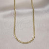 Oro Laminado Basic Necklace, Gold Filled Style Miami Cuban Design, Polished, Golden Finish, 04.213.0095.22