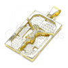 Oro Laminado Fancy Pendant, Gold Filled Style Jesus Design, Polished, Golden Finish, 05.213.0127