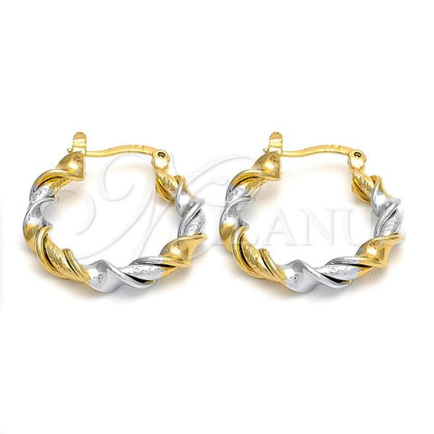 Oro Laminado Small Hoop, Gold Filled Style Polished, Two Tone, 02.170.0091.25