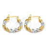 Oro Laminado Small Hoop, Gold Filled Style Polished, Two Tone, 02.170.0091.25