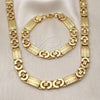 Stainless Steel Necklace and Bracelet, Polished, Golden Finish, 06.363.0032.2