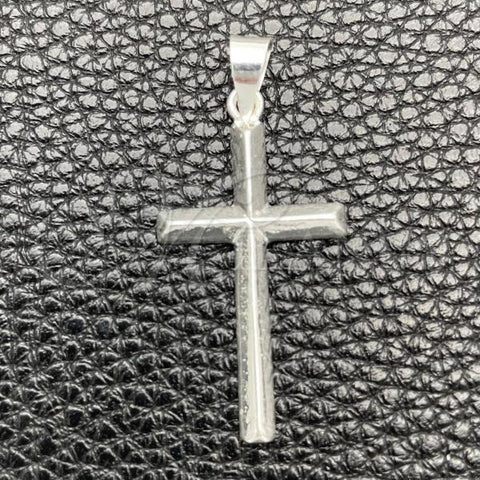 Sterling Silver Religious Pendant, Cross Design, Polished, Silver Finish, 05.392.0029
