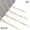 Oro Laminado Basic Necklace, Gold Filled Style Polished, Golden Finish, 04.326.0001.20