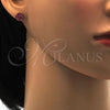 Stainless Steel Stud Earring, with Rhodolite Crystal, Polished, Golden Finish, 02.271.0007.3