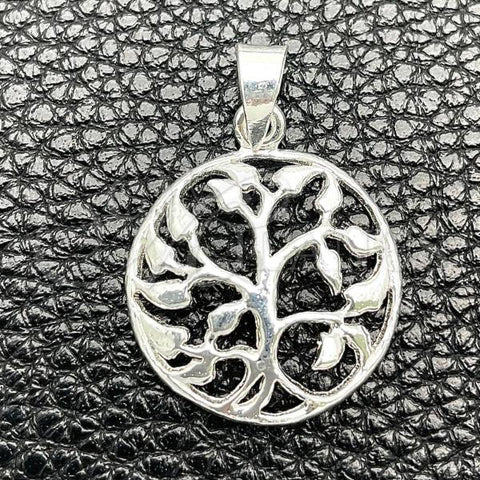 Sterling Silver Fancy Pendant, Tree Design, Polished, Silver Finish, 05.392.0054