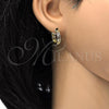 Oro Laminado Huggie Hoop, Gold Filled Style Diamond Cutting Finish, Tricolor, 02.26.0210.15