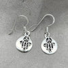 Sterling Silver Dangle Earring, Hand of God Design, Polished, Silver Finish, 02.395.0027
