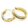 Oro Laminado Small Hoop, Gold Filled Style with Multicolor Micro Pave, Polished, Golden Finish, 02.210.0270.3.20