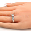 Rhodium Plated Multi Stone Ring, with White Cubic Zirconia, Polished, Rhodium Finish, 01.99.0050.1.08 (Size 8)
