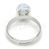 Rhodium Plated Multi Stone Ring, Ball Design, with Vitrail Light Swarovski Crystals, Polished, Rhodium Finish, 01.239.0006.2 (One size fits all)
