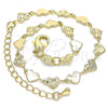 Oro Laminado Fancy Bracelet, Gold Filled Style Heart Design, Polished, Golden Finish, 03.145.0010.08