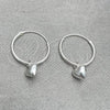 Sterling Silver Small Hoop, Heart Design, Polished, Silver Finish, 02.401.0017.15