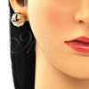 Oro Laminado Stud Earring, Gold Filled Style Love Knot Design, Polished, Golden Finish, 02.63.2700