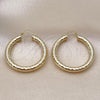 Oro Laminado Medium Hoop, Gold Filled Style Hollow Design, Diamond Cutting Finish, Golden Finish, 02.213.0224.40