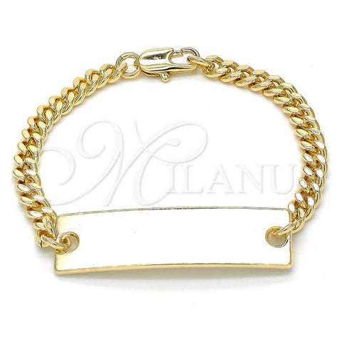 Oro Laminado ID Bracelet, Gold Filled Style Polished, Golden Finish, 03.63.1849.06