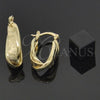 Oro Laminado Small Hoop, Gold Filled Style Spiral Design, Diamond Cutting Finish, Golden Finish, 5.155.024