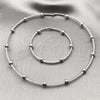 Rhodium Plated Necklace and Bracelet, Ball Design, with White Cubic Zirconia, Polished, Rhodium Finish, 06.421.0001.1