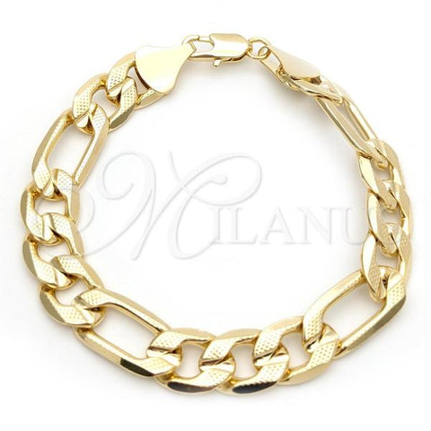 Oro Laminado Basic Bracelet, Gold Filled Style Diamond Cutting Finish, Golden Finish, 03.419.0009.09