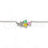 Rhodium Plated Pendant Necklace, Heart Design, with Multicolor Cubic Zirconia, Polished, Rhodium Finish, 04.213.0034.3.16