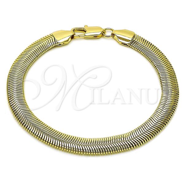 Oro Laminado Basic Bracelet, Gold Filled Style Rat Tail Design, Polished, Golden Finish, 03.213.0318.09