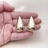 Oro Laminado Stud Earring, Gold Filled Style Teardrop and Hollow Design, Polished, Golden Finish, 02.428.0032