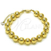 Oro Laminado Fancy Bracelet, Gold Filled Style Ball and Hollow Design, Polished, Golden Finish, 03.253.0101.07