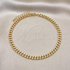 Oro Laminado Basic Anklet, Gold Filled Style Miami Cuban Design, Polished, Golden Finish, 04.213.0099.10