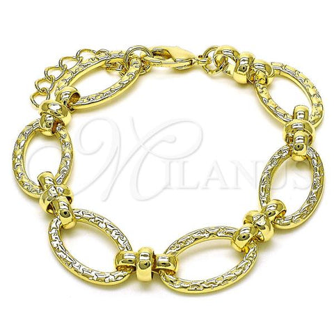 Oro Laminado Fancy Bracelet, Gold Filled Style Polished, Golden Finish, 03.213.0263.07