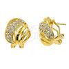 Oro Laminado Stud Earring, Gold Filled Style with White Crystal, Polished, Golden Finish, 02.59.0068 *PROMO*