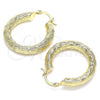 Oro Laminado Medium Hoop, Gold Filled Style Diamond Cutting Finish, Golden Finish, 02.213.0225.30