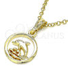 Oro Laminado Fancy Pendant, Gold Filled Style Dolphin Design, Polished, Golden Finish, 05.351.0186