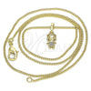 Oro Laminado Pendant Necklace, Gold Filled Style Little Girl Design, with White Micro Pave, Polished, Golden Finish, 04.316.0001.20