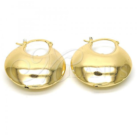 Oro Laminado Medium Hoop, Gold Filled Style Hollow Design, Polished, Golden Finish, 02.261.0052.30