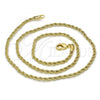 Oro Laminado Basic Necklace, Gold Filled Style Rope Design, Polished, Golden Finish, 04.213.0105.18