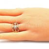 Oro Laminado Multi Stone Ring, Gold Filled Style Turtle Design, Polished, Golden Finish, 01.380.0005.07