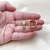Oro Laminado Huggie Hoop, Gold Filled Style with White Cubic Zirconia, Polished, Golden Finish, 02.283.0243.20