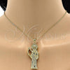 Oro Laminado Religious Pendant, Gold Filled Style Santa Muerte Design, Polished, Golden Finish, 05.185.0010.1