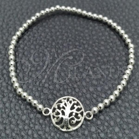 Sterling Silver Adjustable Bolo Bracelet, Tree Design, Polished, Silver Finish, 03.392.0016.07