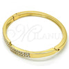 Oro Laminado Individual Bangle, Gold Filled Style with White Crystal, Polished, Golden Finish, 07.252.0052.04 (04 MM Thickness, Size 4 - 2.25 Diameter)