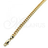 Oro Laminado Basic Anklet, Gold Filled Style Miami Cuban Design, Polished, Golden Finish, 04.63.1398.10