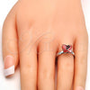 Rhodium Plated Multi Stone Ring, Butterfly Design, with Rose Peach Swarovski Crystals, Polished, Rhodium Finish, 01.239.0007.4 (One size fits all)