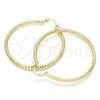 Oro Laminado Large Hoop, Gold Filled Style Diamond Cutting Finish, Golden Finish, 02.213.0154.50