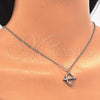 Sterling Silver Pendant Necklace, with White Cubic Zirconia, Polished, Rhodium Finish, 04.336.0060.16