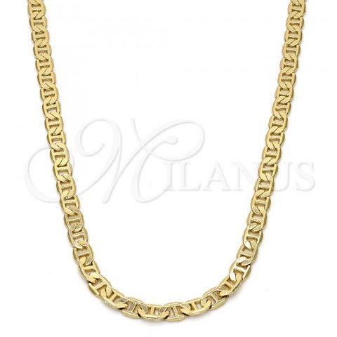Gold Tone Basic Necklace, Mariner Design, Polished, Golden Finish, 04.242.0030.24GT