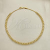Oro Laminado Fancy Anklet, Gold Filled Style Snake  and Ball Design, Polished, Golden Finish, 03.32.0636.10