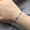 Sterling Silver Adjustable Bolo Bracelet, Ball Design, Blue Silver Finish, 03.426.0001.4.07